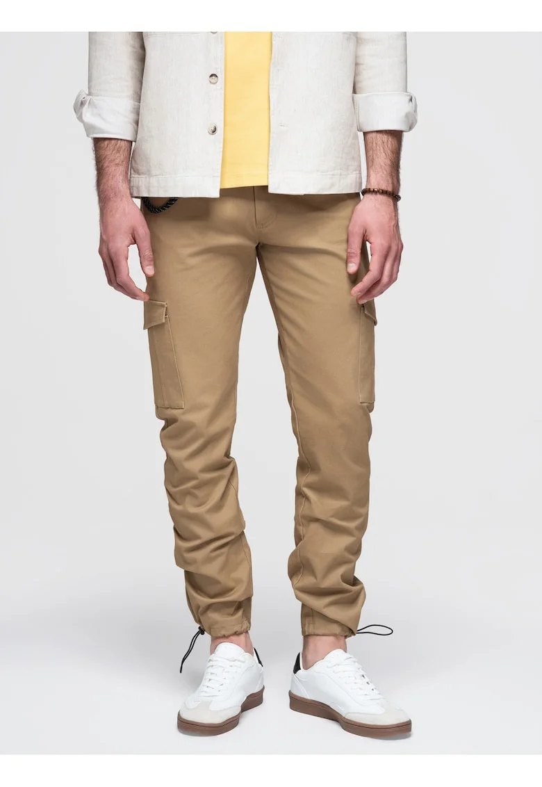 Pantaloni cargo barbati cu elastan, lungi, cu buzunare, ajustabili P1526