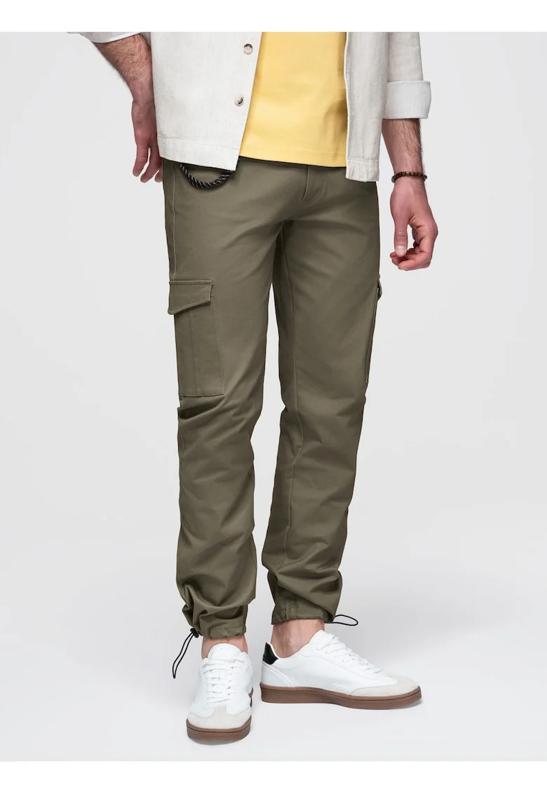 Pantaloni cargo barbati cu elastan, lungi, cu buzunare, ajustabili P1526