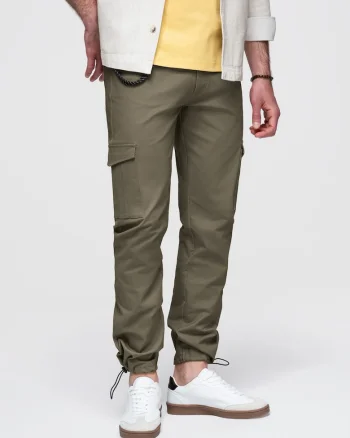 Pantaloni cargo barbati cu elastan, lungi, cu buzunare, ajustabili P1526