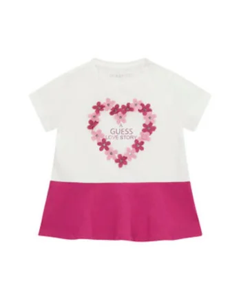 Tricou copii,  Alb/Roz, bumbac, imprimeu grafic