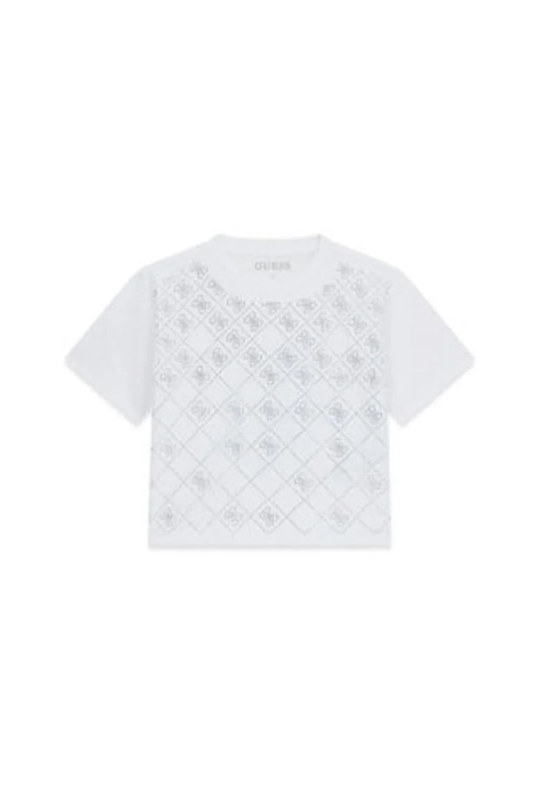 Tricou copii,  alb, crop, bumbac