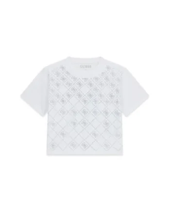 Tricou copii,  alb, crop, bumbac