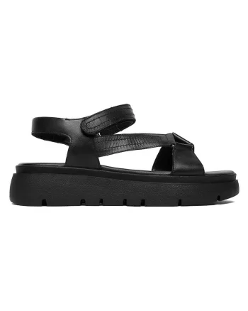 Sandale dama  piele naturala, inchidere velcro, Negru