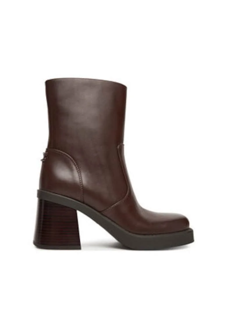 Botine dama,  piele naturala, maro