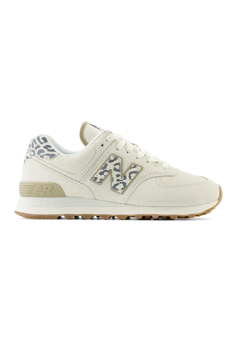 Pantofi  piele bej, Crem/Gri inchis