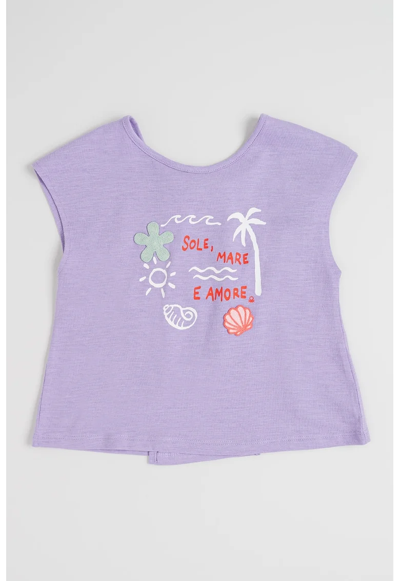 Tricou din bumbac cu imprimeu, Lila