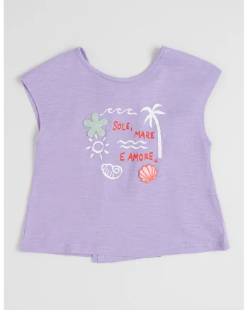 Tricou din bumbac cu imprimeu, Lila