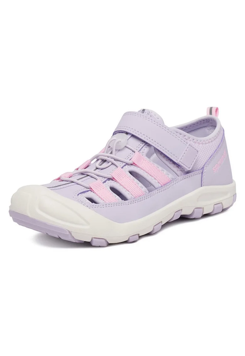 Sandale fete,  mov, piele ecologica, interior textil, sistem inchidere Velcro, Violet