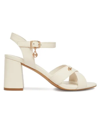 Sandale dama  crem, piele ecologica, Crem