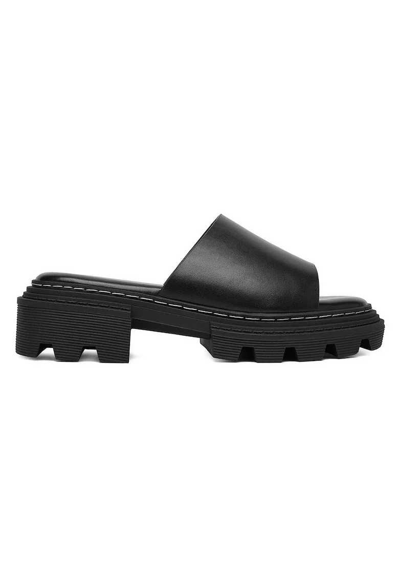 Papuci  piele ecologică, Negru