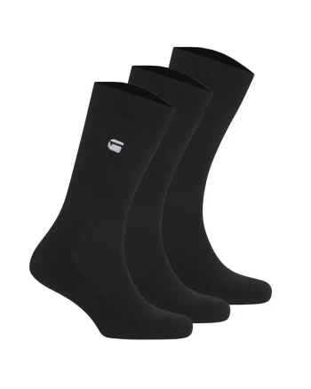 Set de sosete lungi cu logo brodat - 3 perechi, Albastru inchis
