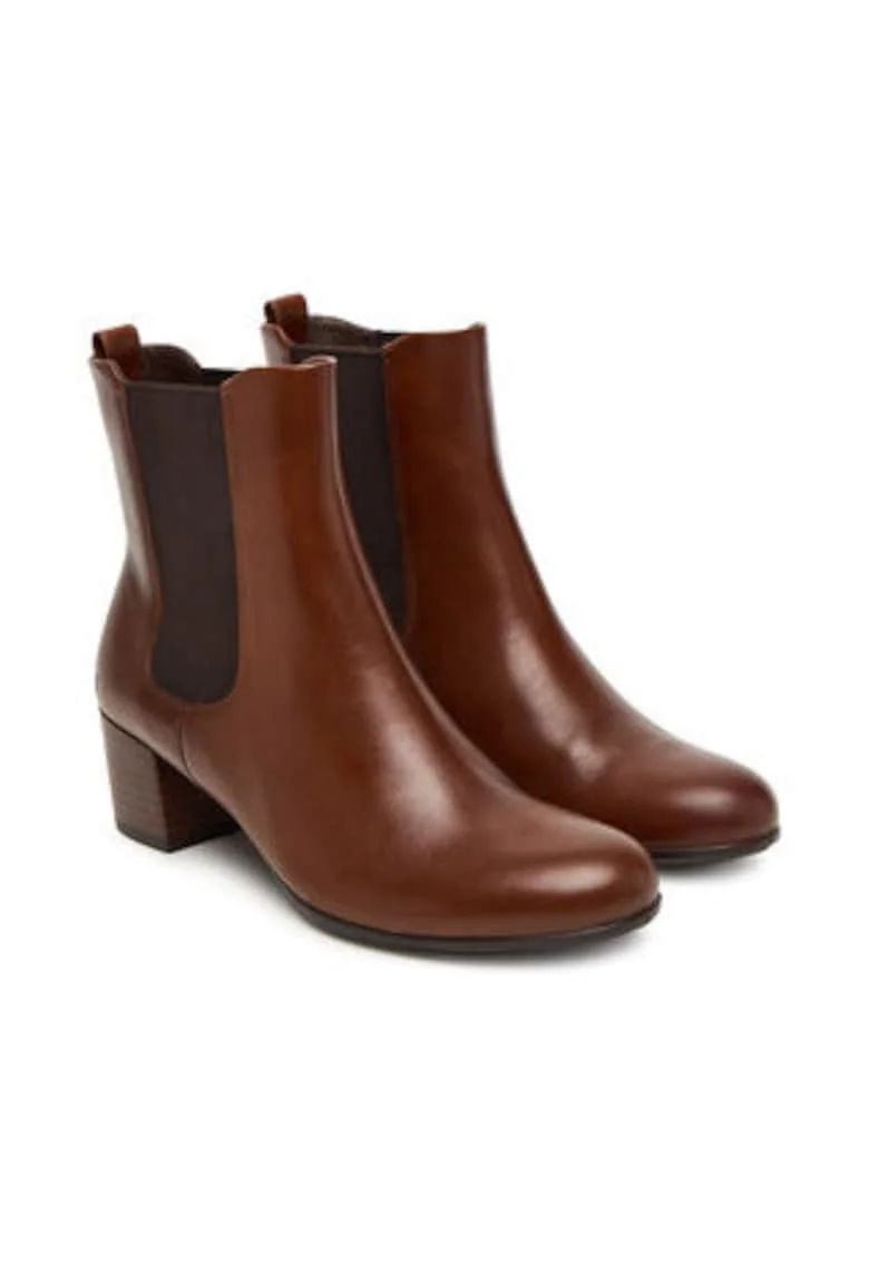 Botine dama,  305537713, piele naturala, maro
