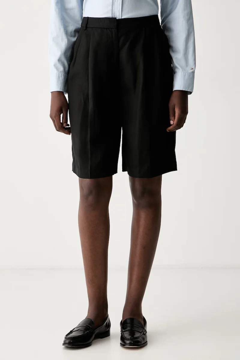Tommy Hilfiger bermude pentru femei cu amestec de in