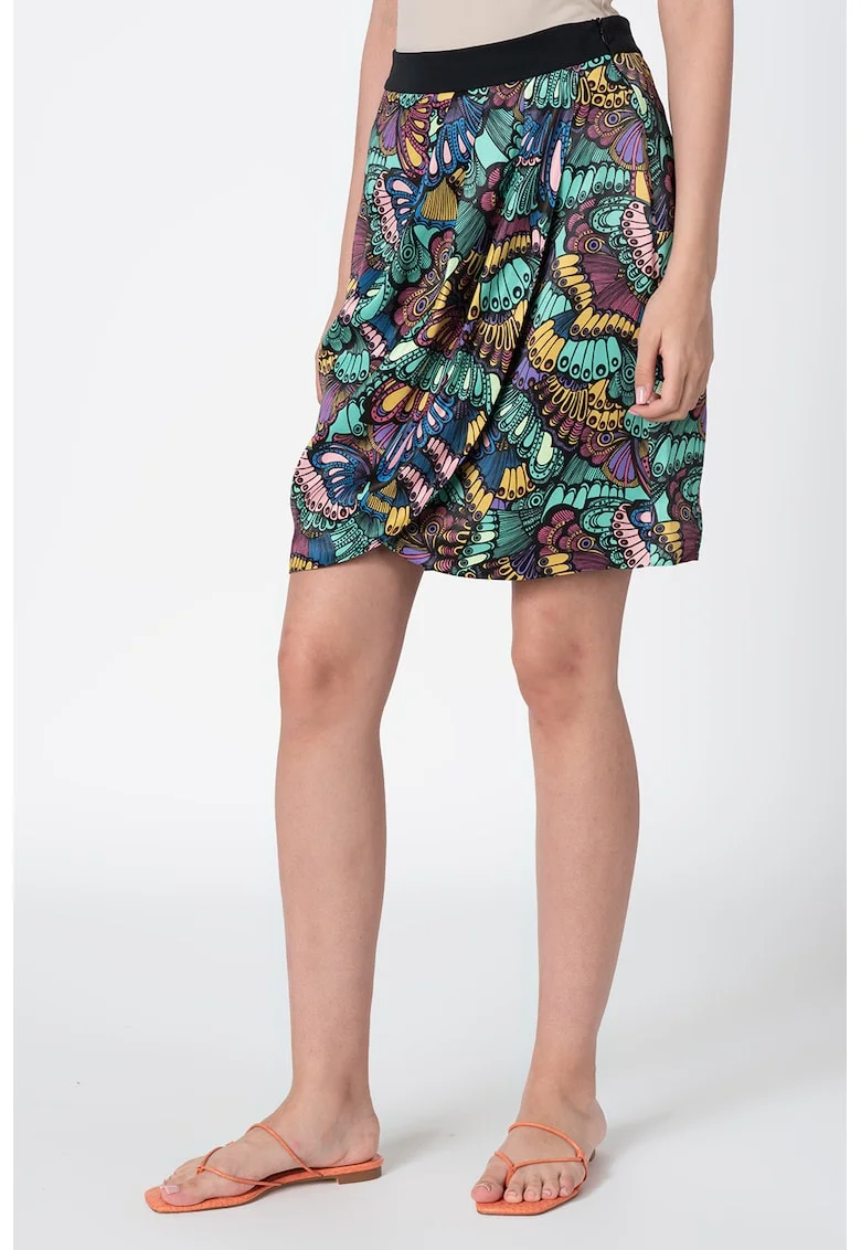 Fusta lalea cu talie elastica, Multicolor