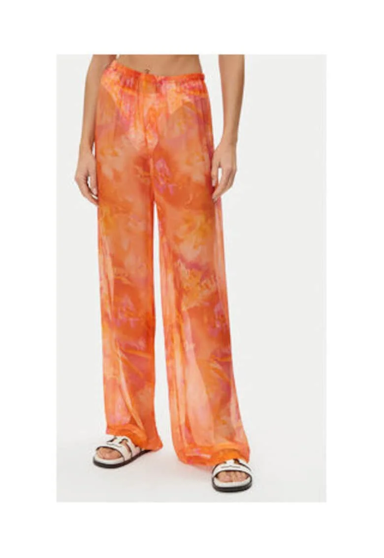 Pantaloni de plaja din amestec de matase, Portocaliu