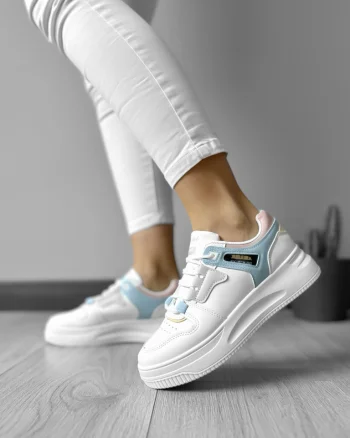 Adidasi dama casual cu talpa inalta  turcoaz CL2407 T3-2