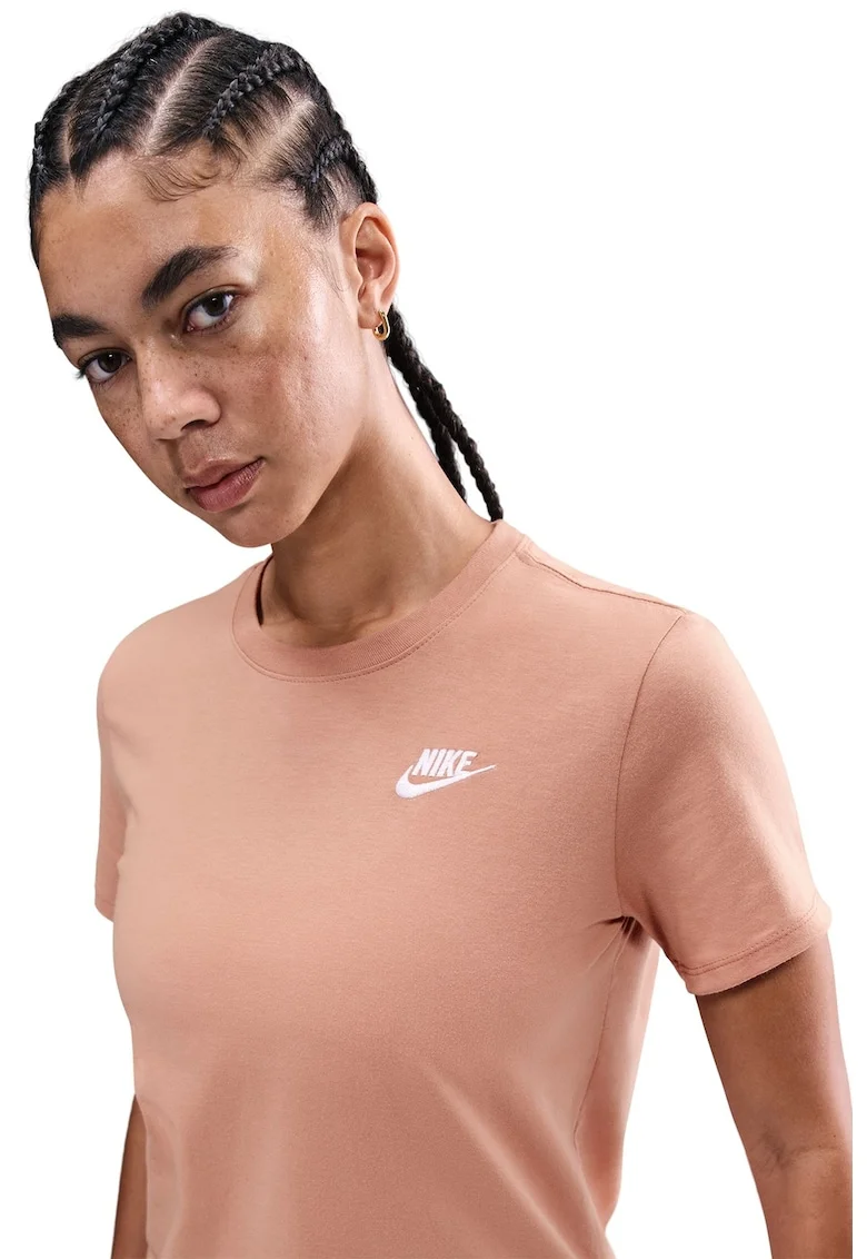 Tricou cu decolteu la baza gatului Sportswear Club Essentials, Roz somon