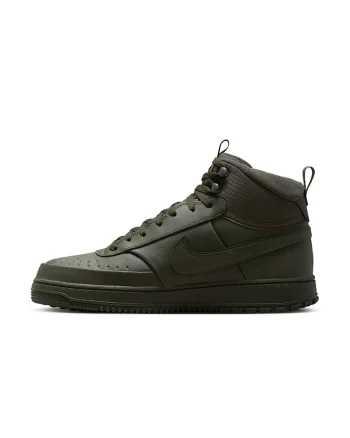 Pantofi sport mid-high cu insertii de piele Court Vision Mid WNTR, Kaki inchis