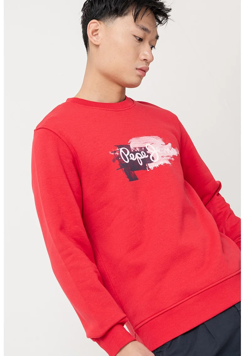 Bluza de trening cu imprimeu logo, Rosu