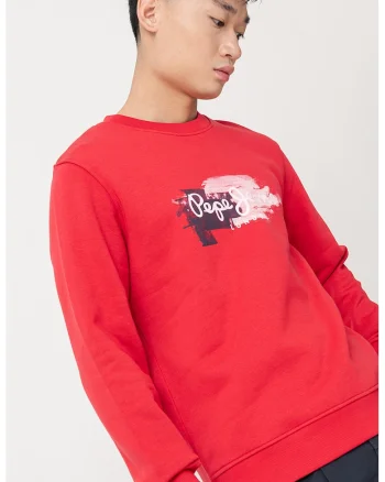 Bluza de trening cu imprimeu logo, Rosu