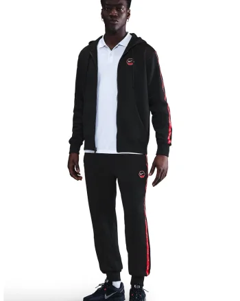 Pantaloni de trening conici cu talie medie, Rosu/Negru