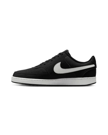 Pantofi sport din piele si piele ecologica Court Vision, Negru
