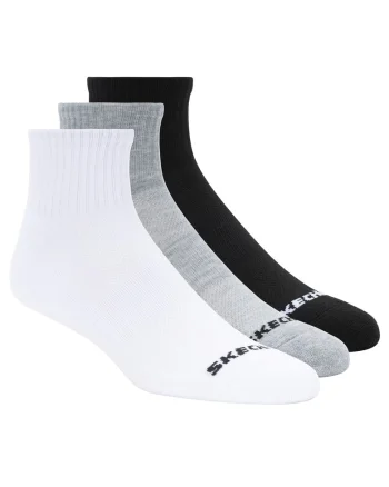 Set sosete,  3PPK Qtr Crew Socks S114235-BKWG, Alb, 43-46, 3 buc