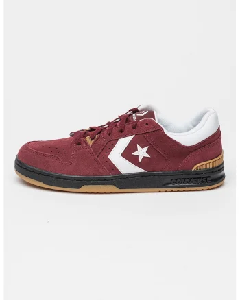 Pantofi sport de piele intoarsa cu logo 1998, Alb/Visiniu