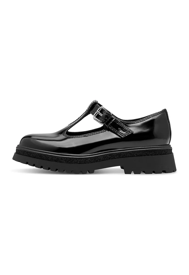 Pantofi loafer din piele lacuita, Negru