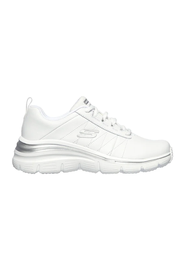 Pantofi sport de piele ecologica cu garnituri de piele Fit-Effortless, Alb