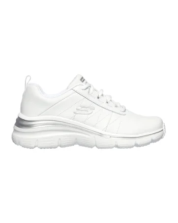 Pantofi sport de piele ecologica cu garnituri de piele Fit-Effortless, Alb