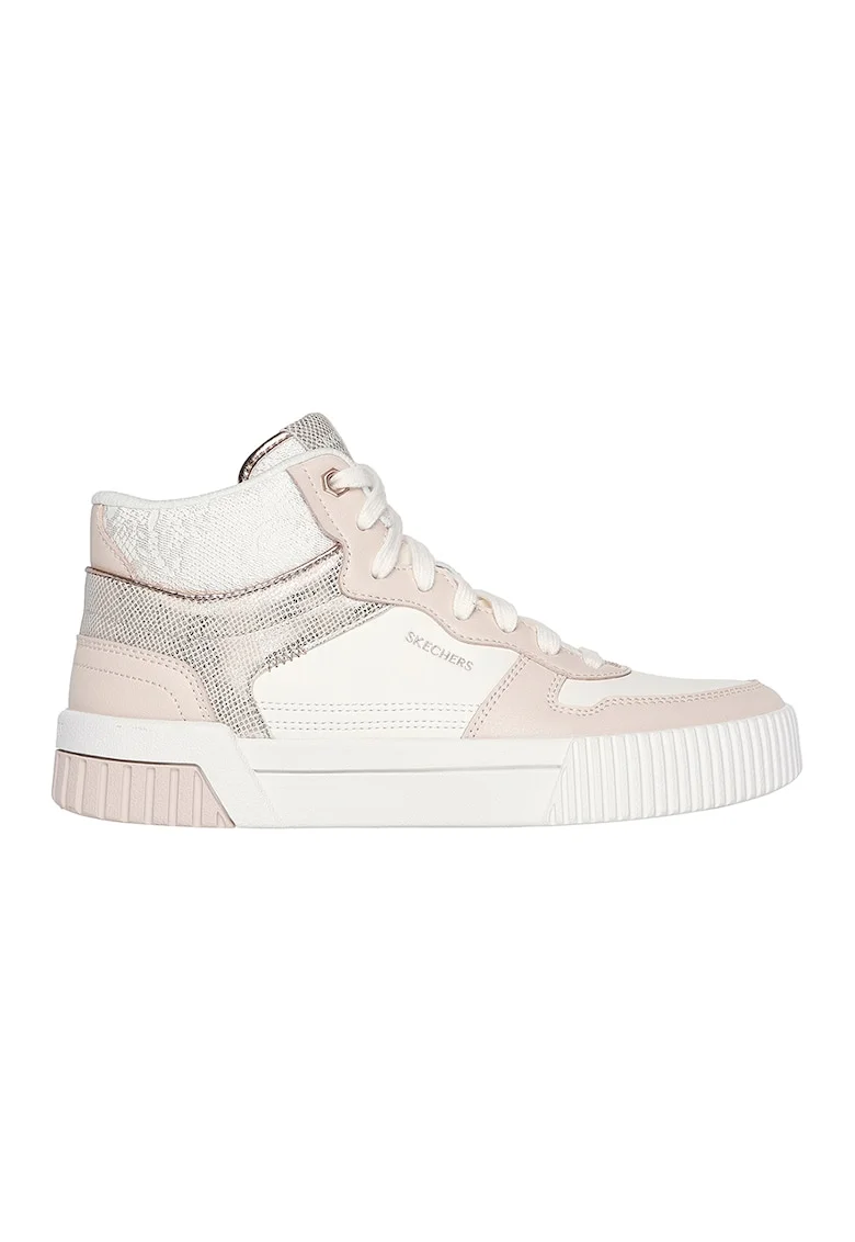 Pantofi sport mid-cut din piele ecologica Jade, Alb/Roz