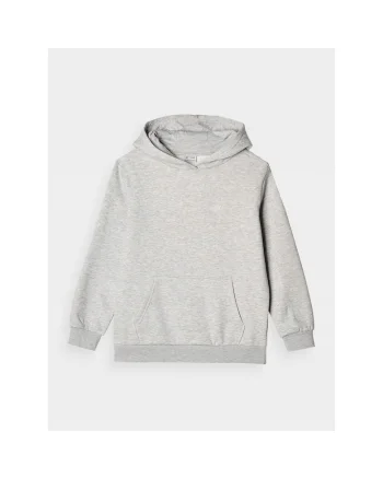 Hanorac copii  gri, bumbac, oversize, gluga integrata