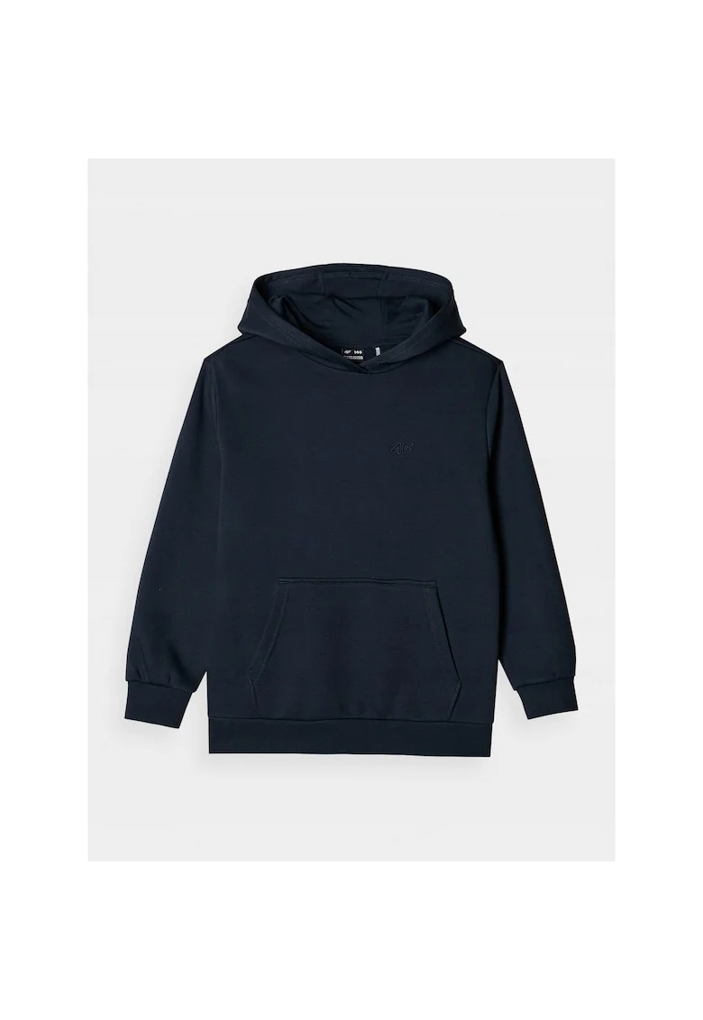 Hanorac  pentru baieti, bleumarin, bumbac, croiala oversize, interior periat