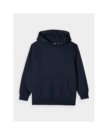 Hanorac  pentru baieti, bleumarin, bumbac, croiala oversize, interior periat