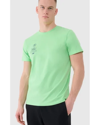 Tricou Barbati  SportStyle Verde Bumbac 100% Marimi S-3XL, Imprimeu Atletism All-Around, Regular Fit