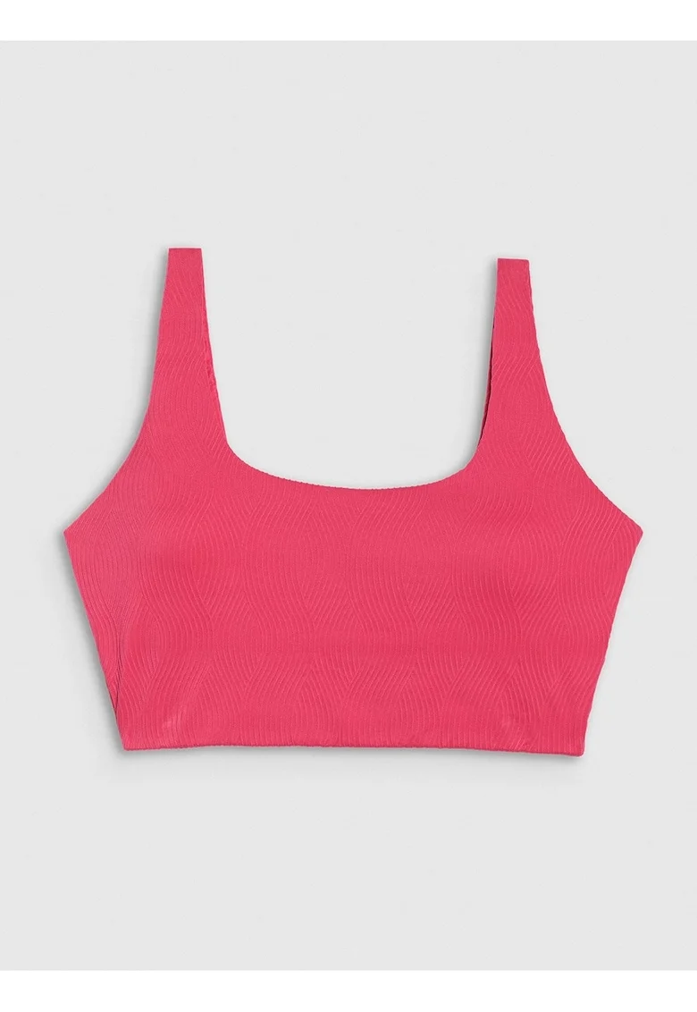 Costum de baie dama,  top, roz elastan