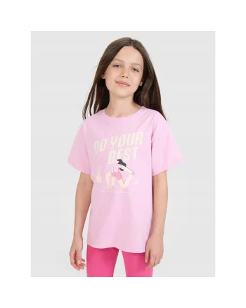 Tricou fete JRSS25TTSHF2644-56S, 4F, Bumbac, Roz