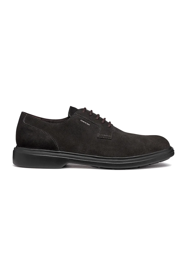 Pantofi derby de piele intoarsa, Gri antracit