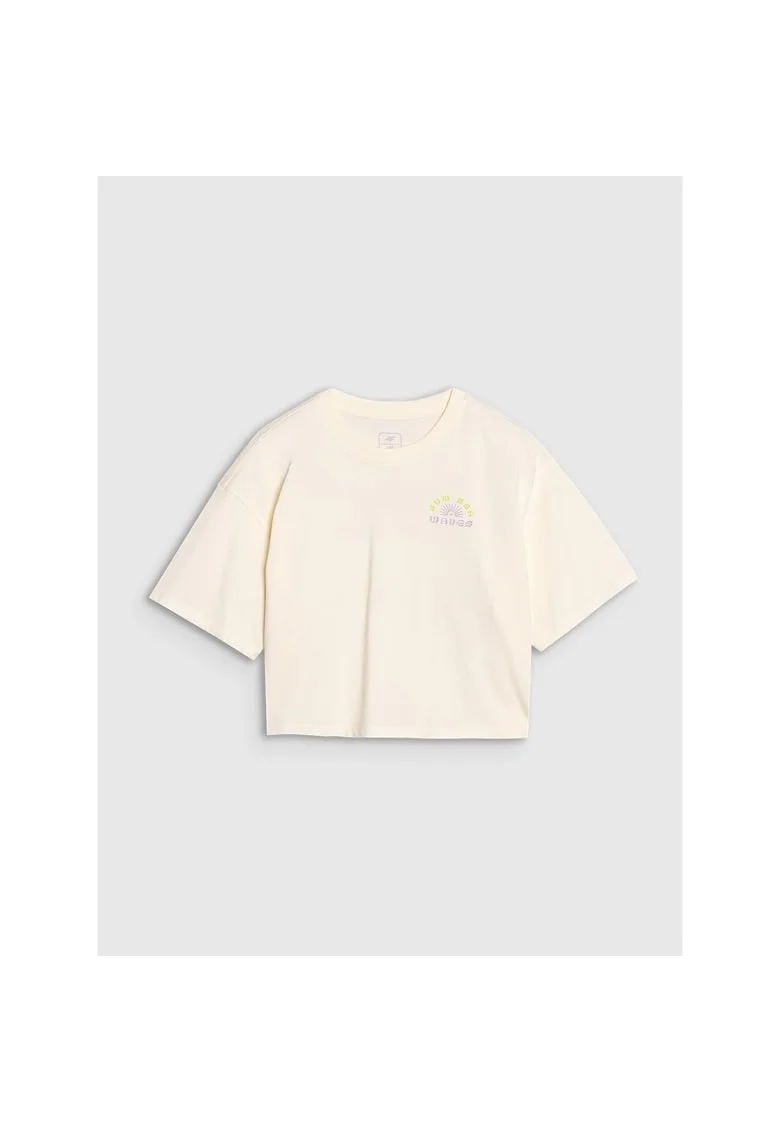 Tricou fete JWSS25TTSHF1868-11S, 4F, Bumbac, Alb