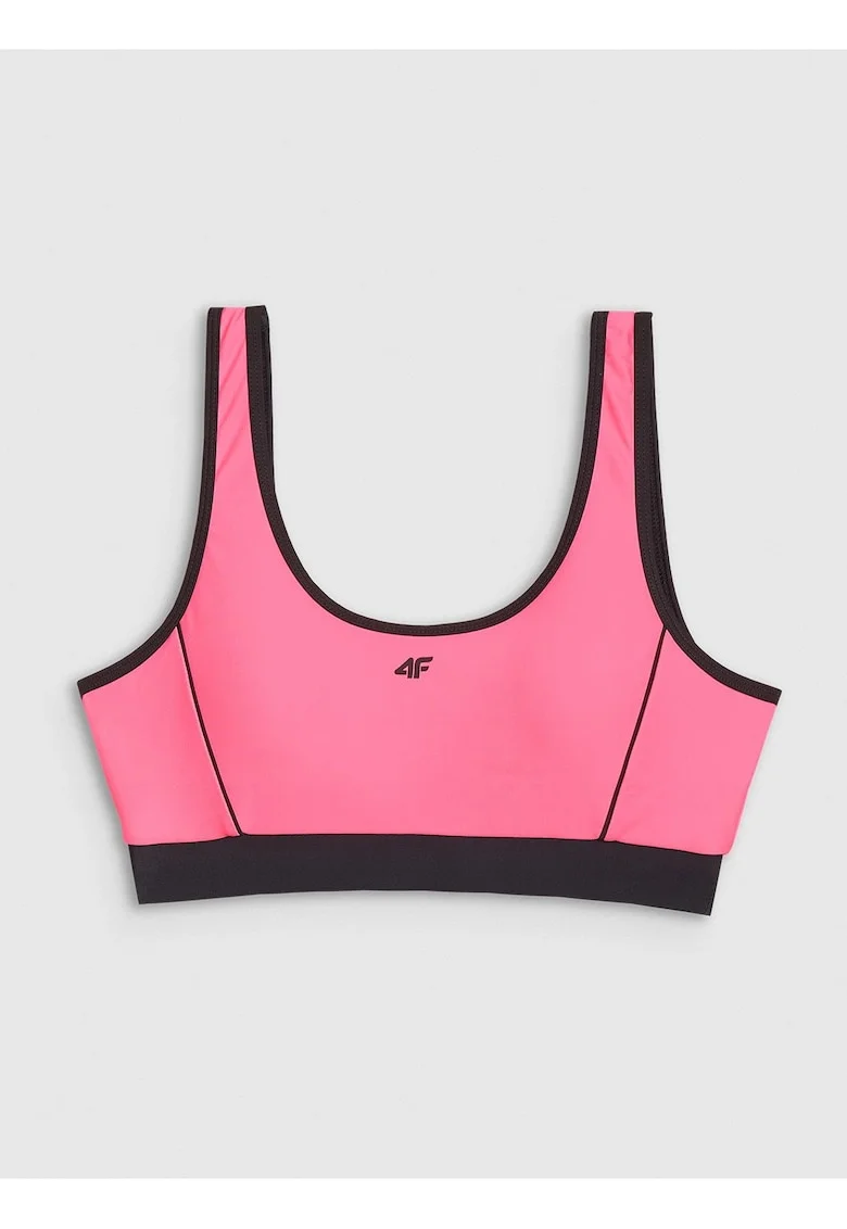 Top bikini  roz, material elastic, cupe detasabile, sintetic