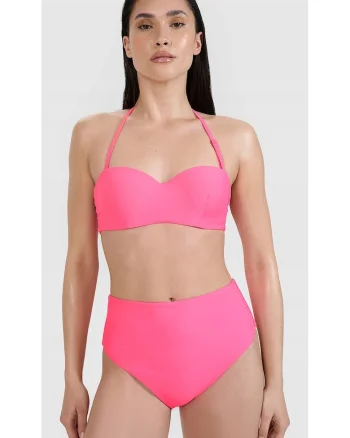 Top bikini  roz, elastic, balconette, sintetic