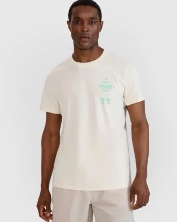 Tricou barbati  alb, bumbac 100%, croiala normala, imprimeu pe fata