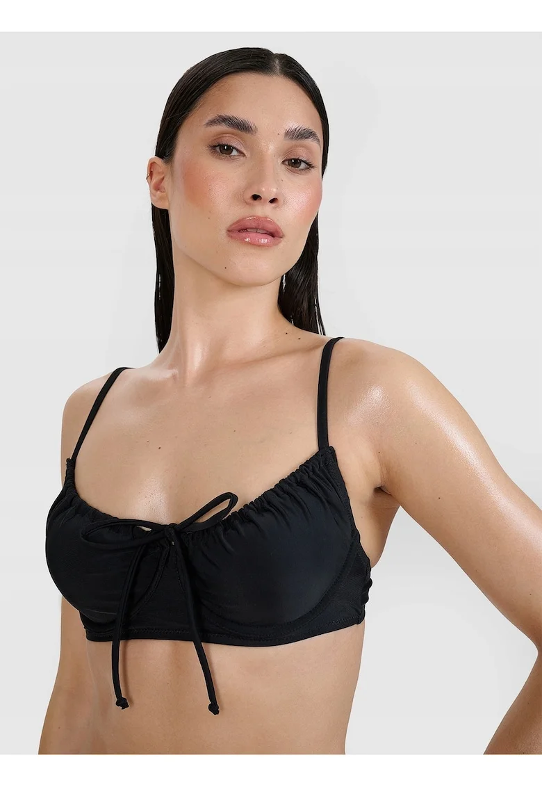 Top de baie dama,  bikini, sintetic, negru