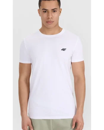 Tricou barbati  slim fit, pachet de 2, alb, bumbac