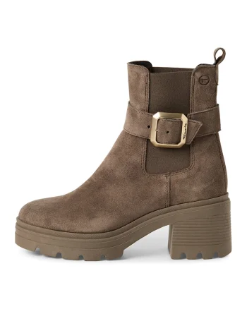 Ghete de piele cu catarama, Maro taupe