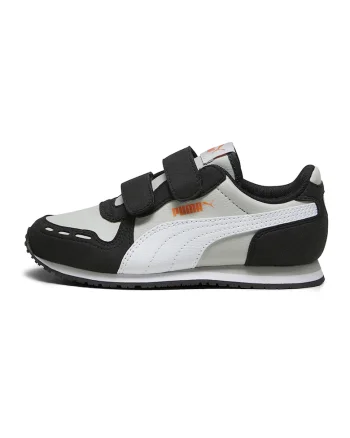 Pantofi sport Cabana Racer SL 20 de piele ecologica cu inchidere velcro, Negru/Gri deschis/Alb murdar