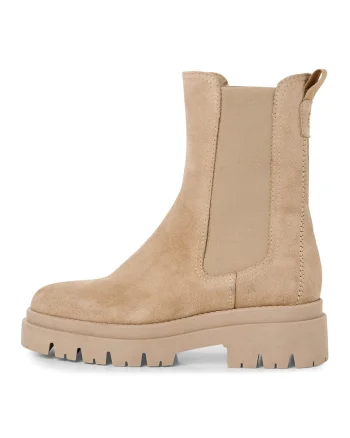 Ghete Chelsea de piele intoarsa, Bej deschis