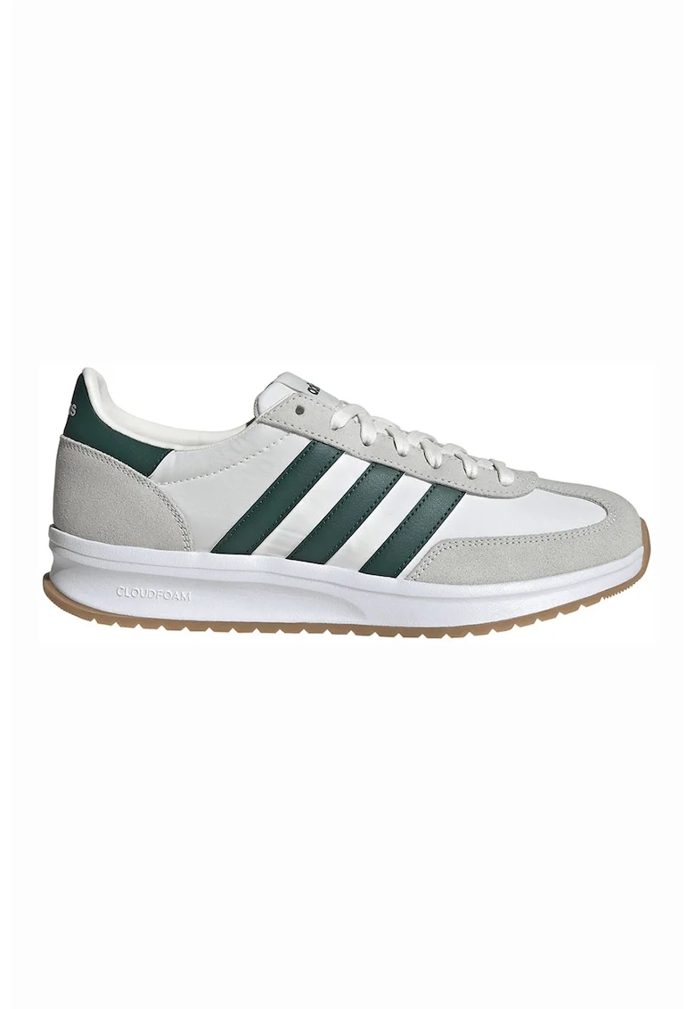Pantofi sport Run 70s cu insertii din piele intoarsa, Verde englez/Alb murdar