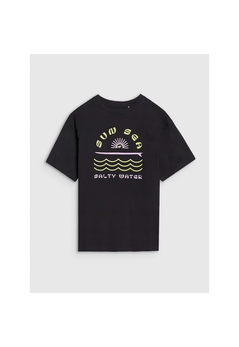 Tricou fete JWSS25TTSHF1870-20S, 4F, Bumbac, Negru